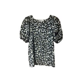 Loft Animal‎ Print Puff Sleeve Blouse